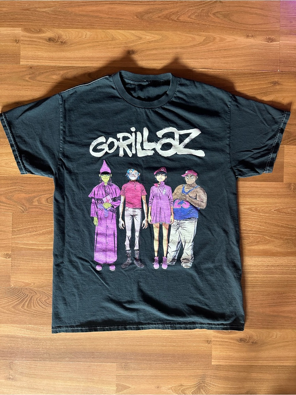 Hot Topic Black Gorillaz Graphic Tee with Purple Accents